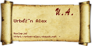 Urbán Alex névjegykártya